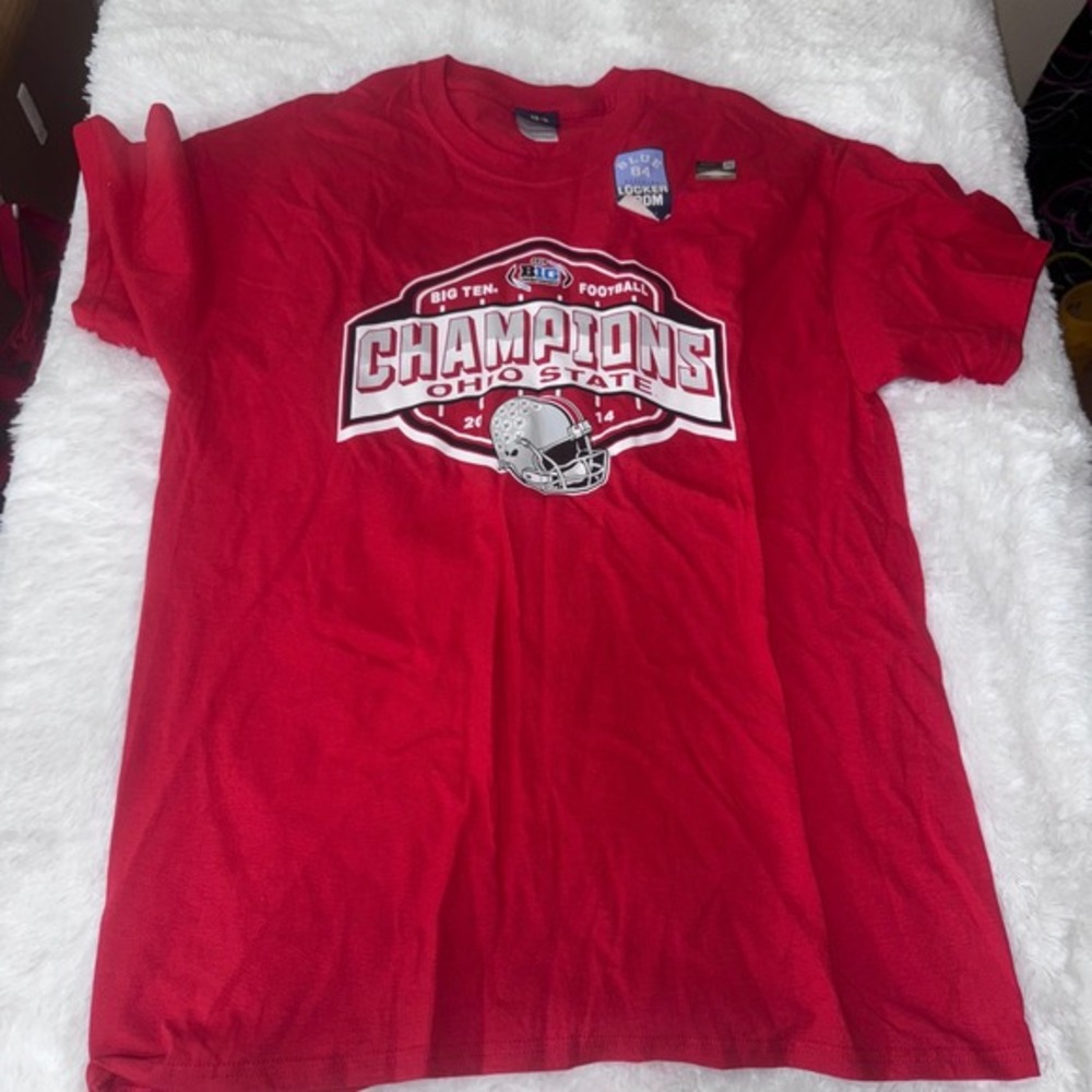 Ohio State Buckeyes Champions 2014 Big Ten Football T-Shirt Adult Large‎ Red